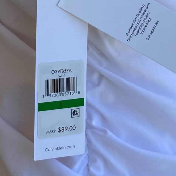 NWT Calvin Klein Cotton Puff-Sleeve V-Neck Top Shirt in Women's sz L - Picture 6 of 9